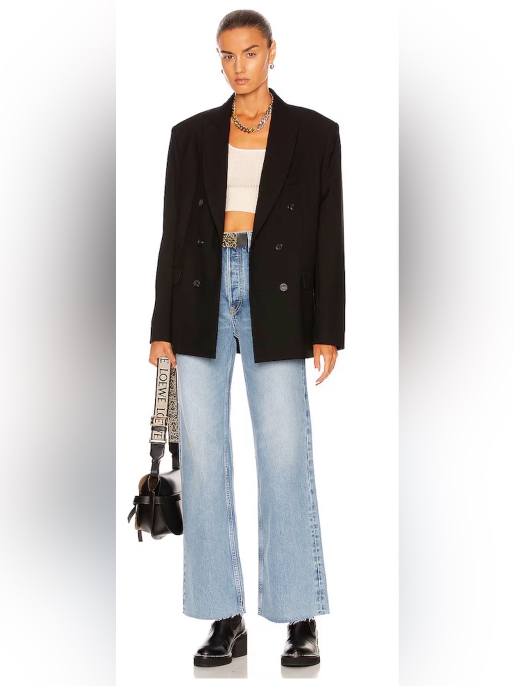Re/done Ultra High Rise Wide Leg Jeans in Fade